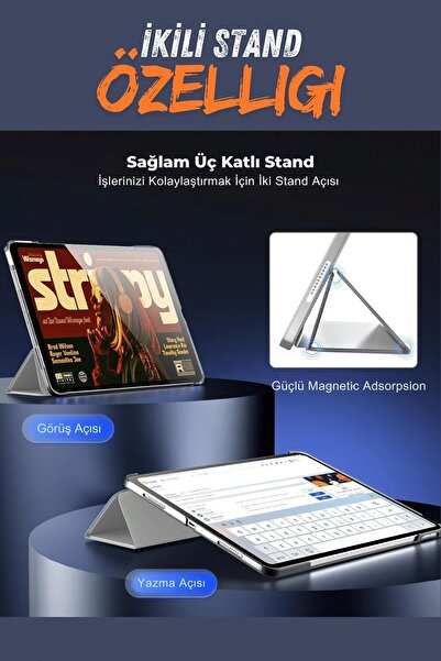 Fuchsia iPad Air 13 inç M2 Çipli 2024 Uyumlu Akıllı Smart Cover Tablet Kılıfı...