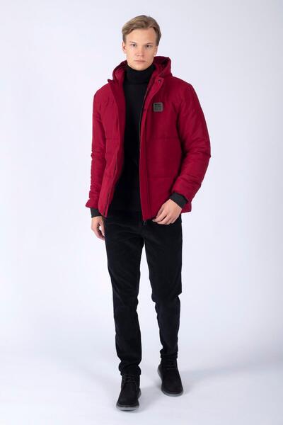 Lee Cooper جديد جلوري للرجال معطف منتفخ باللون البوردو