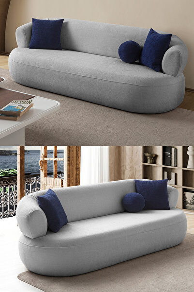 Eymense Roma Üçlü Koltuk Gri