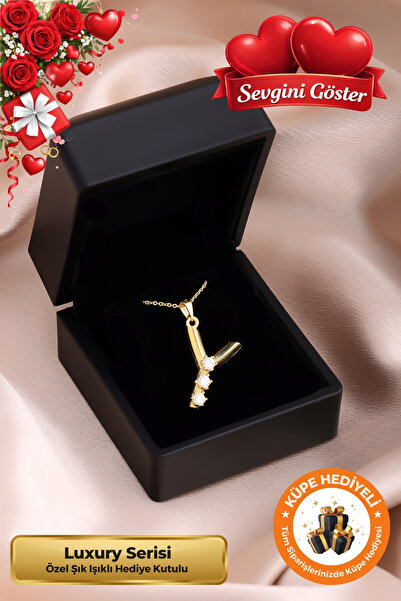Lucente Jewellery Işıklı Hediye Kutulu Y Harfi 925 Ayar Gümüş Kaplama Harf Se...