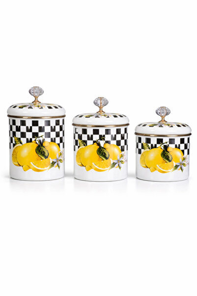 PR HOME Enamel Lemon Spice Rack Set