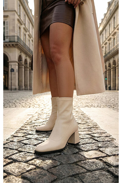 Giydim Gidiyor Mouni Deri Bot Bej