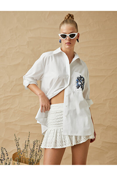 Koton Cămașă supradimensionată din poplin, buzunar, buzunar