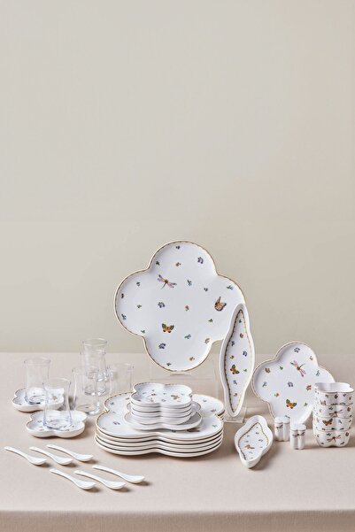 Karaca Stream Bone Destina 34 Parça 6 Kişilik Kahvaltı Takımı