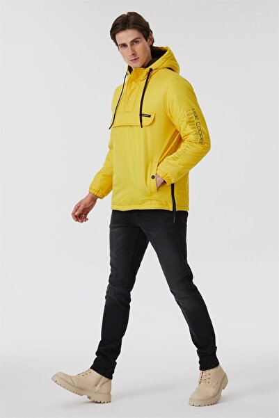 Lee Cooper معطف رجال ليمون أصفر