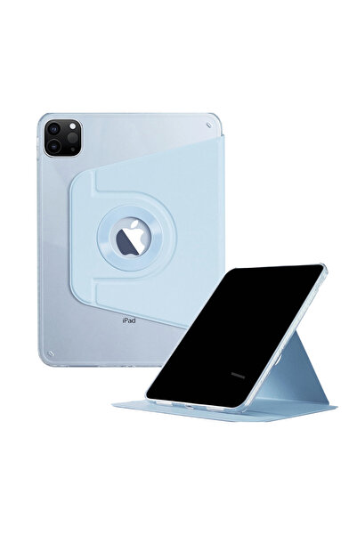 Fuchsia iPad Air 13 inc 2024 ile Uyumlu 360 Derece Dönebilen Yatay Dikey Stan...