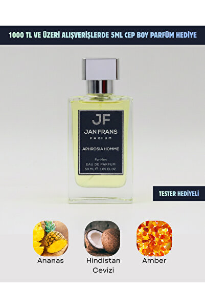 JF JAN FRANS Aphrosia Homme - Coconut Ananas Vanilya Kokulu 50ml Kalıcı Edp E...
