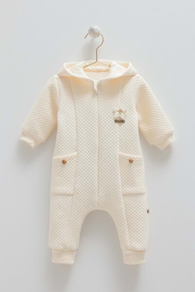 Caramell Good Vibes Hooded Zippered Jumpsuit Ecru