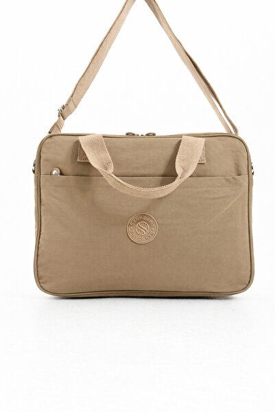 Sanmorris Beige Unisex Clinker - Water Resistant Crossbody and Laptop Bag wit...
