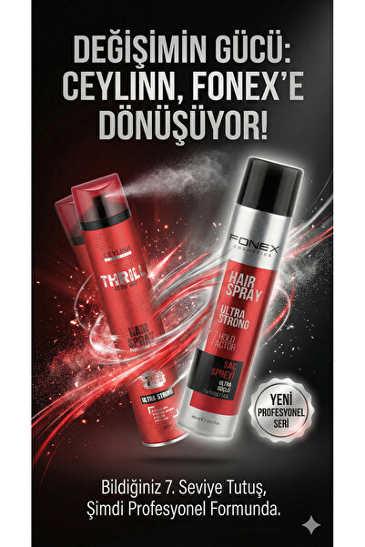 Ceylinn Fonex Profesyonel Saç Spreyi 400ml - Ultra Güçlü Tutuş- Kokusuz & Tor...