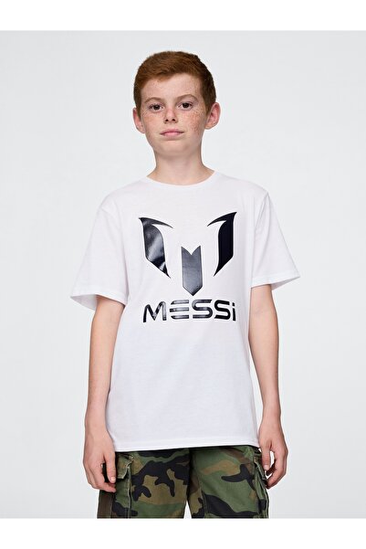 GAP Erkek Çocuk Beyaz Messi Grafik T-Shirt