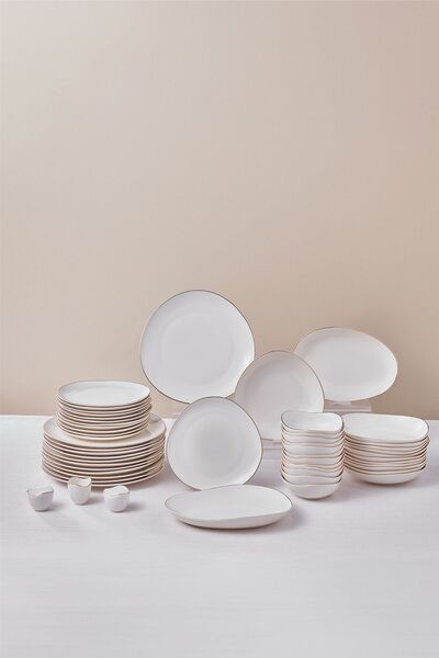 Karaca Stream Bone Middle 53 Parça 12 Kişilik Porselen Yemek Takımı Gold