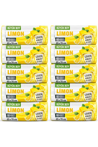 coverest كيس قمامة كبير الحجم برائحة الليمون - كيس 65x70 سم 60 لتر مقاوم للما...