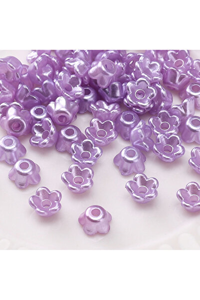 Choice 220pcs Purple 220Pcs 6mm Colorful Flower Shape ABS Faux Pearl Spacer B...