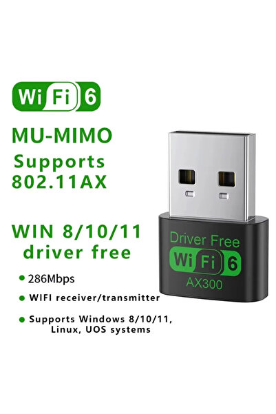 Choice جهاز استقبال واي فاي لاسلكي أسود AX300، بطاقة واي فاي 6 بتردد 2.4 جيجا...