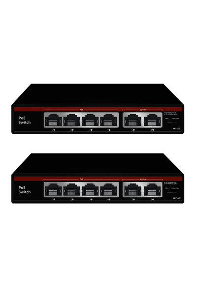 Choice مفتاح S406CF-AP-2PCS 2026 بتقنية PoE، 6 منافذ، 10/100 ميجابت في الثاني...