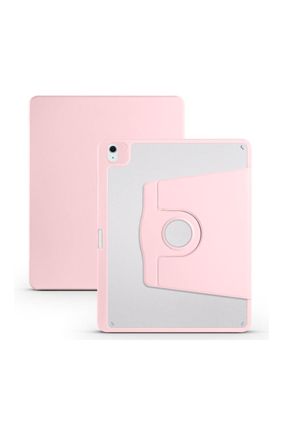 Fuchsia iPad Air 13 inc 2024 ile Uyumlu 360 Derece Dönebilen Yatay Dikey Stan...