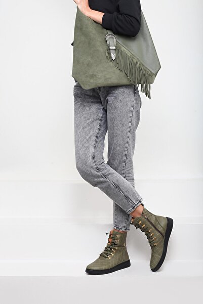 37Numara BÜYÜK NUMARA KADIN HAKİKİ DERİ BOT 41-42-43-44-45 YEŞİL