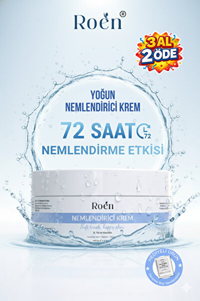 Roen Yoğun Nemlendirici Krem, Hyaluronik Asit, Panthenol, 72 Saat Etkili Neml...