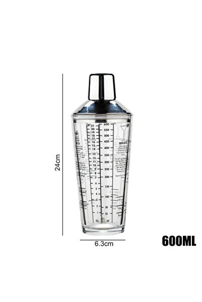 Choice كوب خلط كوكتيل زجاجي سعة 600 مل/400/600 مل مع ميزان، كوب خلط شاي بالحل...