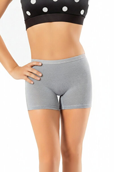 Boubon Co شورت بوكسر نسائي رمادي قماش قابل للتمدد من القطن الممشط قماش قابل ل...
