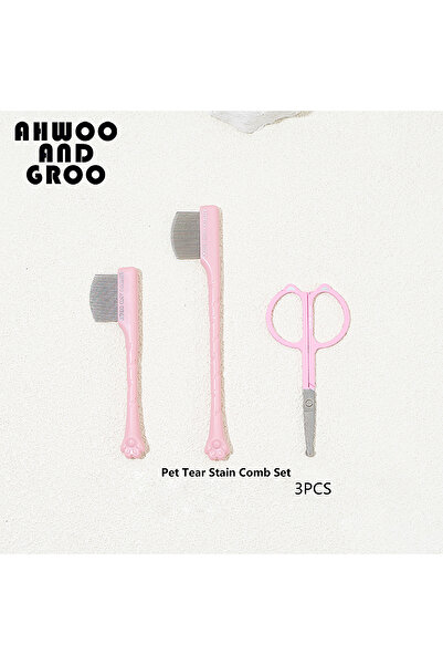 Choice pink-3set Pet Facial Cleaning Comb Set Removes Tear Stains Eye-poop Ca...