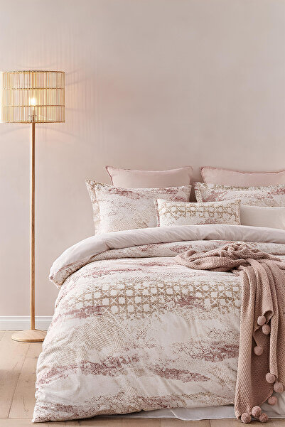 İQON Set cuvertură de pilota dublu elastic TERRACOTA - GÜLKÜRU