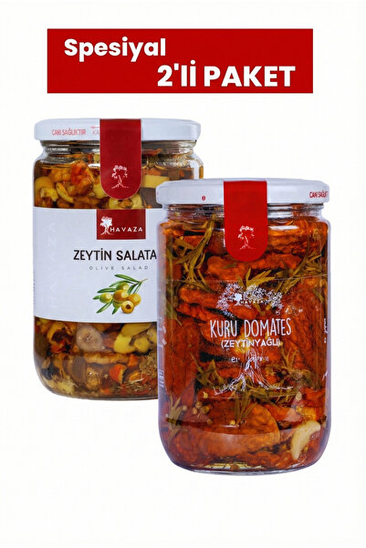 Havaza Zeytin Salatası ve Domates Kurusu Zeytinyağlı( KAHVALTILIK,MEZE ) 2 li...