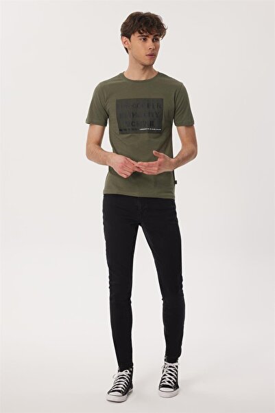 Lee Cooper Patrice Чоловіча футболка з 100% бавовни з круглим вирізом, хакі