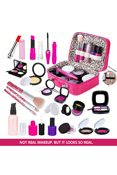 Choice طقم مكياج وردي أحمر للبنات BJ1360، طقم مكياج للعب التخيلي للأطفال - مع...