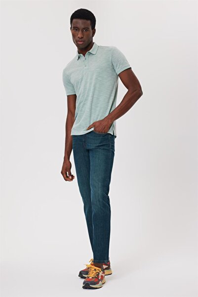 Lee Cooper تي شيرت جيك للرجال 100% قطن بياقة بولو باللون الأخضر الباستيل