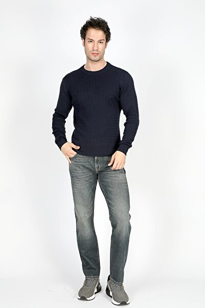 Lee Cooper Smith men's crew neck knit sweater - navy