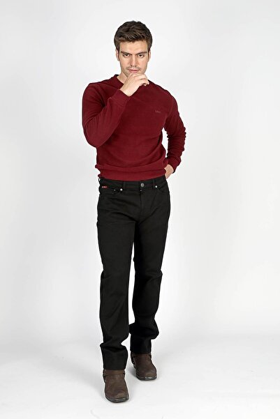 Lee Cooper بنطلون هاري نورمال بيل ذو قصة عادية وساق مستقيمة باللون الأسود للرجال