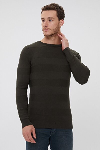 Lee Cooper سترة هولدن للرجال بياقة الدراجة باللون الكاكي