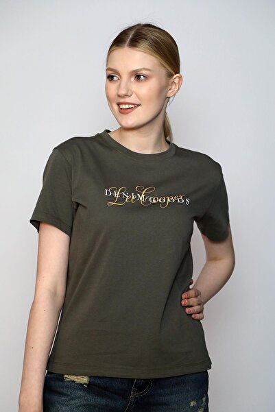 Lee Cooper Wild Women's 100% Cotton O-Neck T-Shirt Khaki