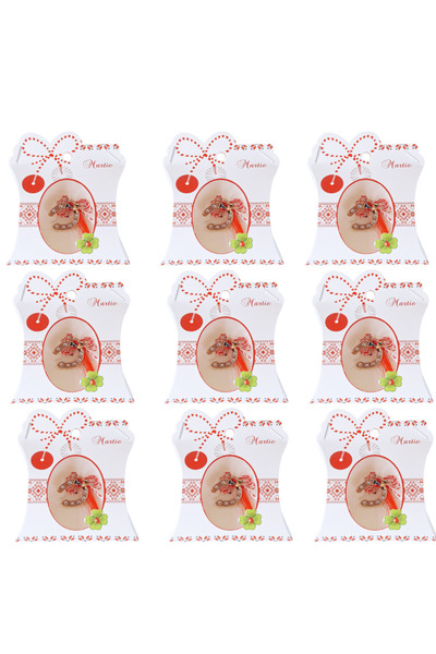 HYVESTO Set 9 Brose Martisor Norocos Tip Potcoava cu Buburuza,in Cutie Cadou ...