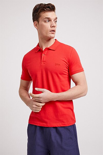 Lee Cooper Twins Men's 100% Cotton Polo Neck T-Shirt Coral
