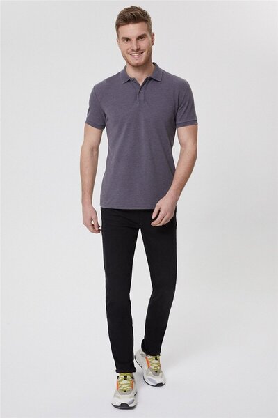 Lee Cooper Miless Men's 100% Cotton Polo Collar T-Shirt Anthracite