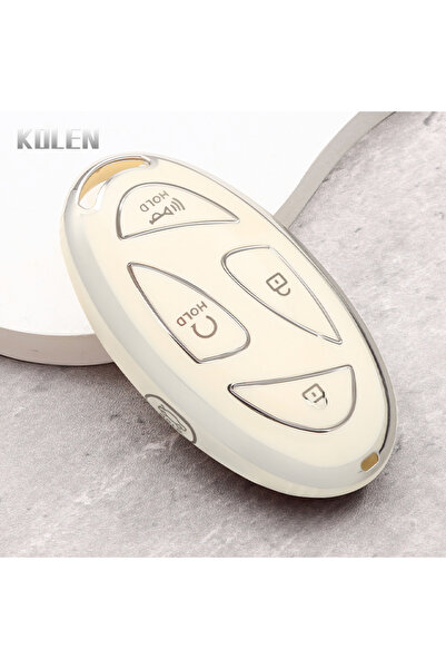 Choice غطاء حماية جديد لمفتاح السيارة عن بعد، أبيض اللون، بخمسة أزرار، مصنوع ...