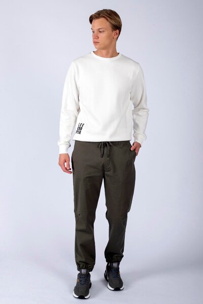 Lee Cooper Jogger normal waist comfortable cut elastic ankle men's khaki pants