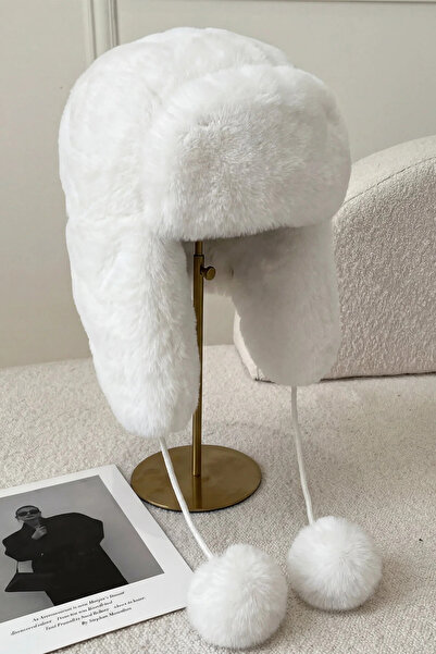 BAHELS Καπέλο πιλότου Beanie με βελούδινα αυτιά Pompom