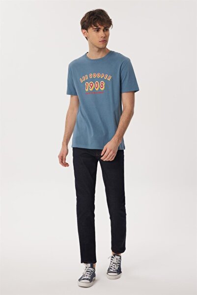 Lee Cooper Sunny Men's 100% Cotton O-Neck T-Shirt Indigo
