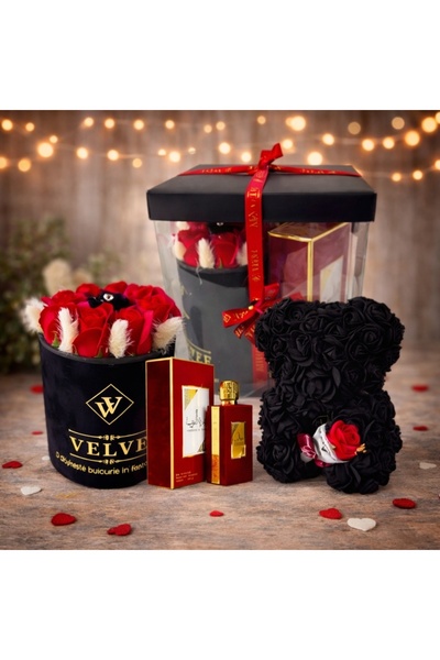velve Pachet pentru indragostiti, Berny,trandafiri sapun,parfum arabesc,ursul...