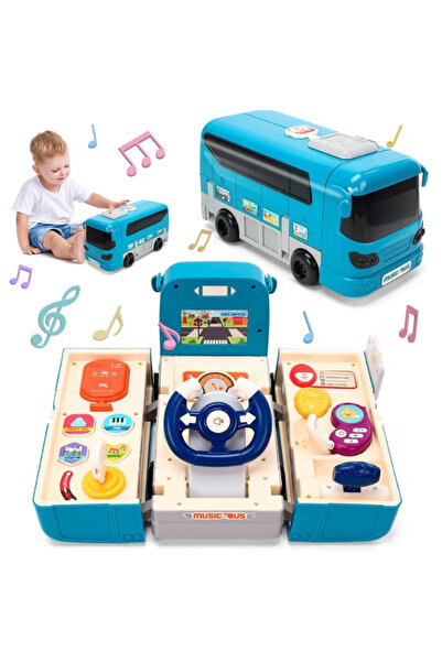 OEM Jucarie Interactiva, Autobuz, Sunete si Lumini, 2 in 1, Simulator de Cond...