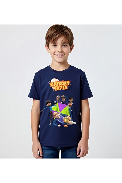 Lushen Rafadan Tayfa Baskılı Pamuklu Penye Kumaş Çocuk Tişört Tshirt