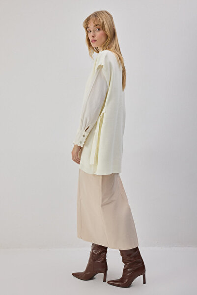 Touché Privé V YAKA YANLARI BAĞCIKLI TRIKO SÜVETER