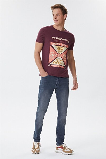 Lee Cooper Kenway Men's 100% Cotton Crew Neck T-Shirt Plum