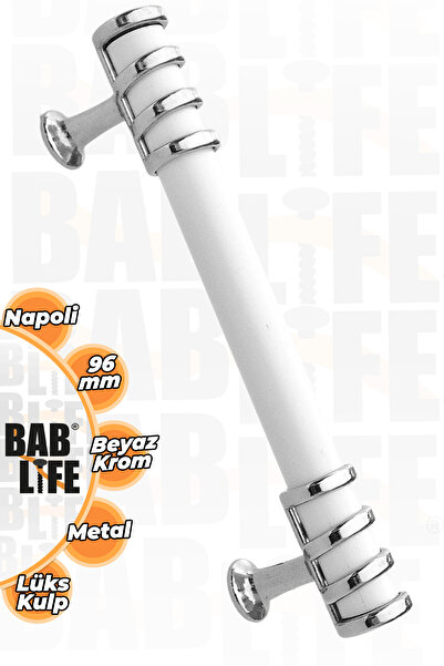 bablife Napoli 128mm belo-hromirane metalne luksuzne ručke za ormariće sa svi...