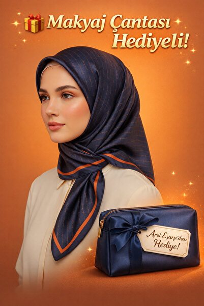 Picasso وشاح كريستالي أزرق داكن - برتقالي بمظهر حريري - تصميم أنيق من التويل ...