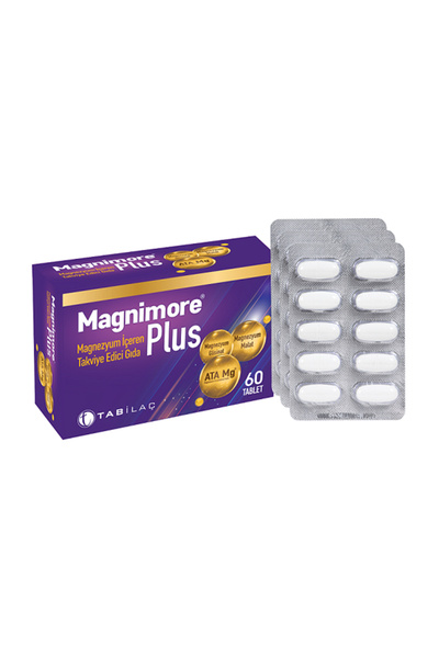 Tab İlaç Magnimore Plus Magnezyum İçeren Takviye Edici Gıda 60 Kapsül
